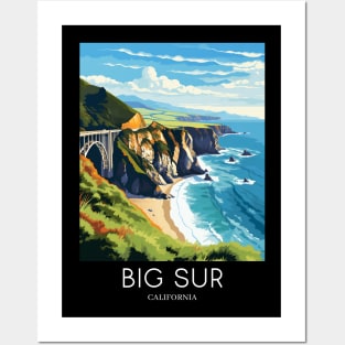 A Pop Art Travel Print of Big Sur - California - US Posters and Art